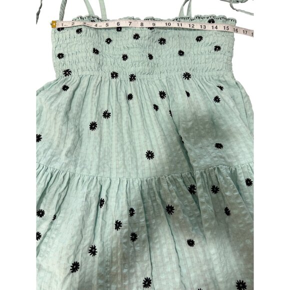 Tanya Taylor Swim Cover-Up Lina Dress Sundress Embroidered Smocked Cotton Size S - Picture 5 of 9